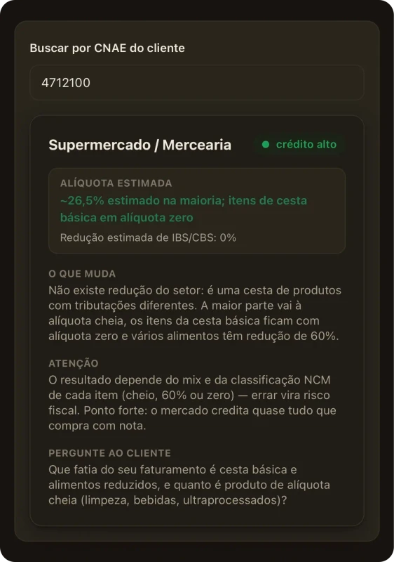 Exemplo de diagnóstico de cliente