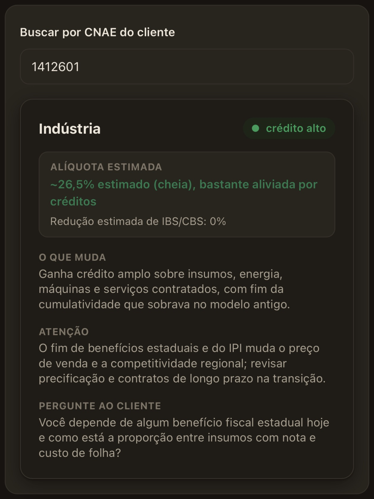 Setor Indústria pelo CNAE