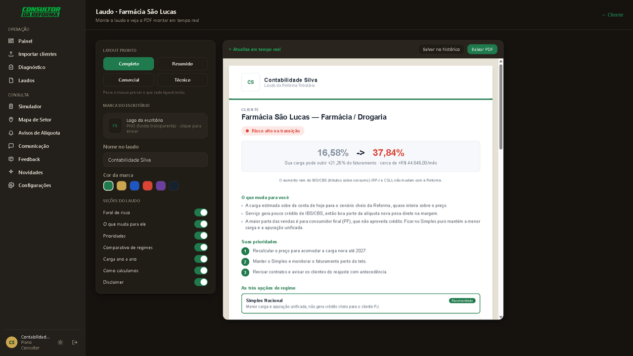 Laudo em PDF white-label