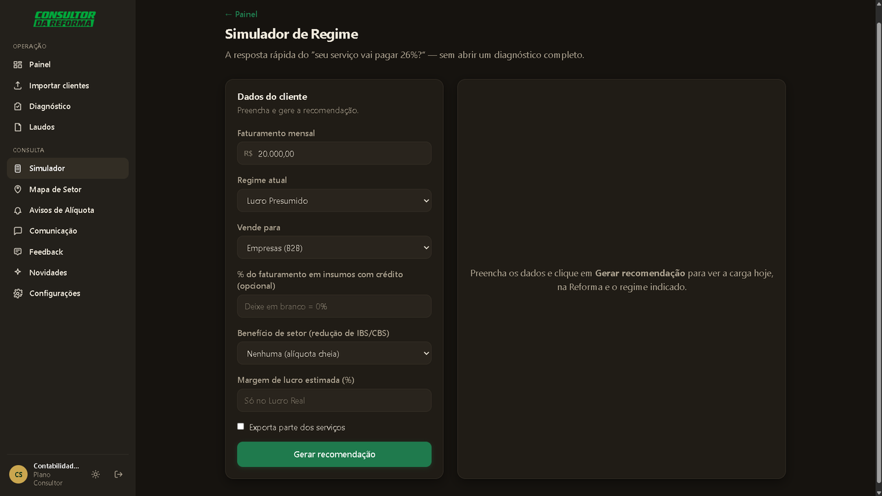 Simulador de Regime